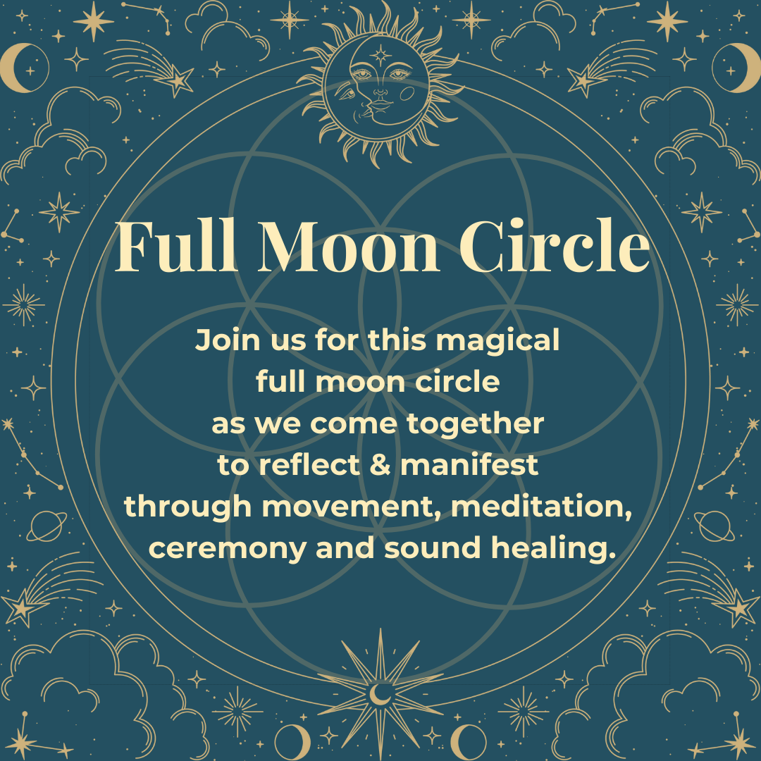 poster advertising full moon circle event